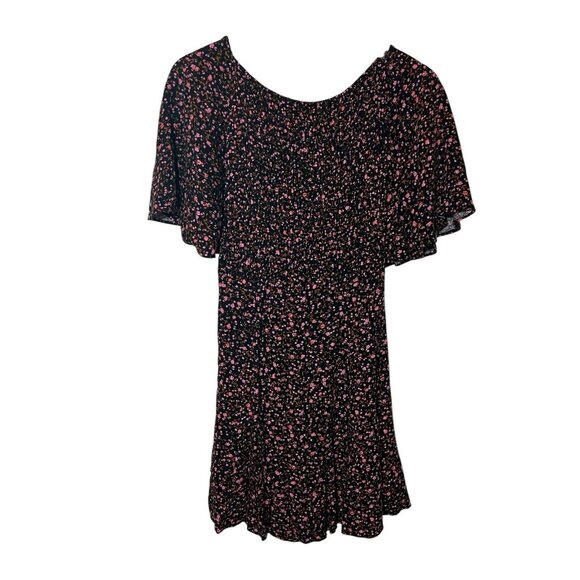 Free People Women's Florence Tie Floral Mini Dress Size Small Boat Neck - Picture 5 of 14